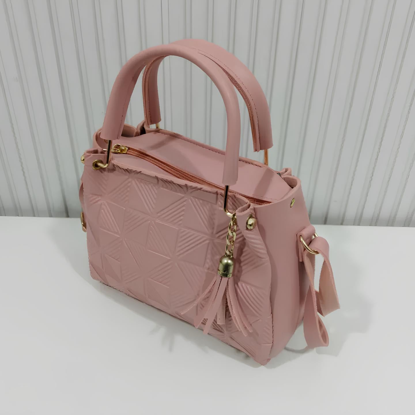 Pink hand Bag along with adjustable strap