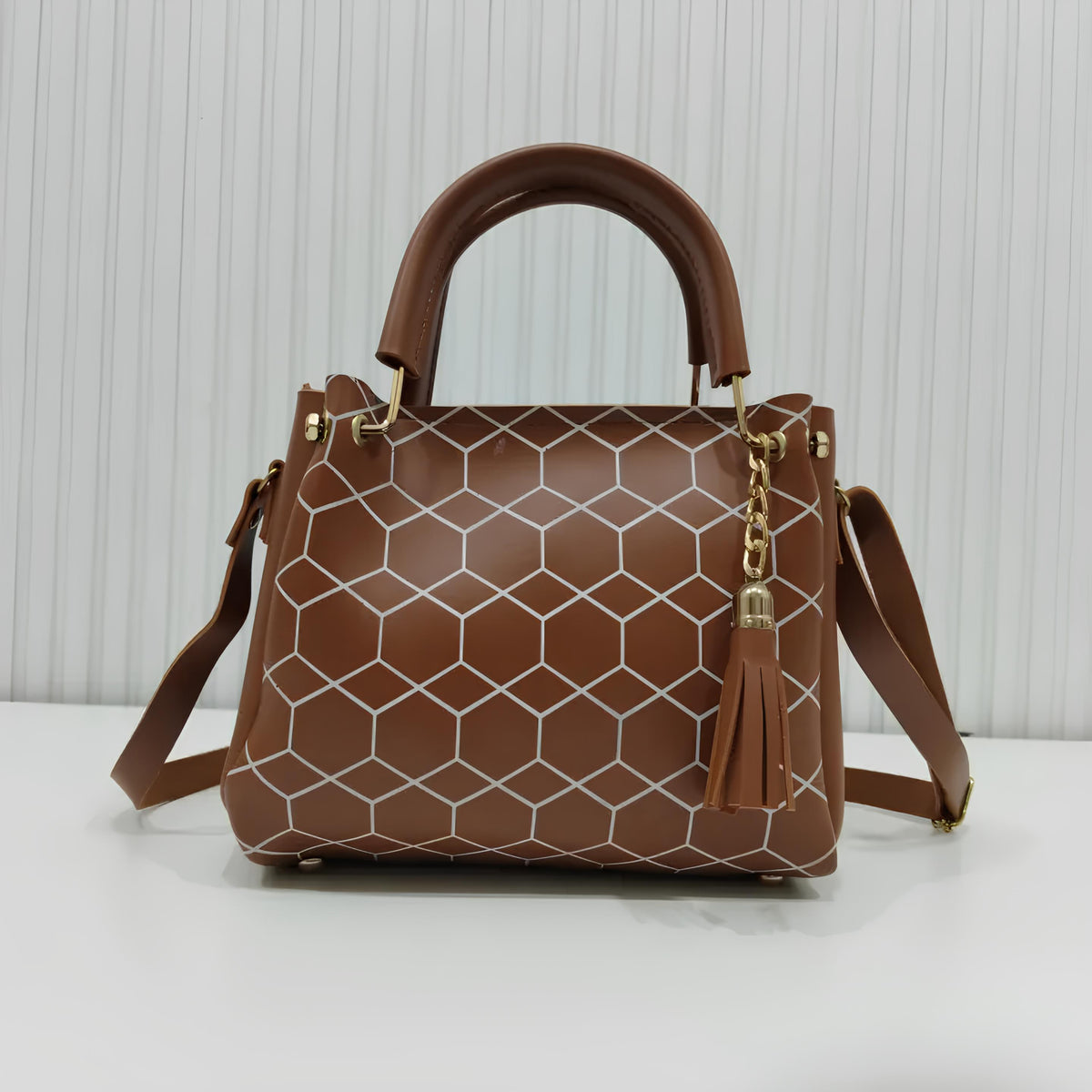 Classy Structured Brown Handbag