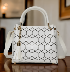 Classy Structured White Handbag